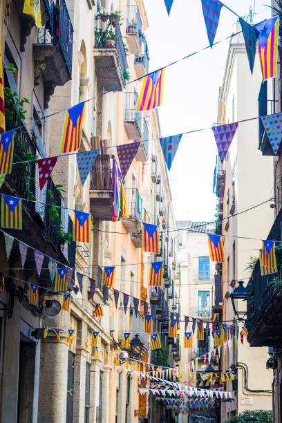 istock Catalan independence decoration on a street in Girona 877119000