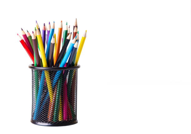 istock Color pencils on the table 877122572