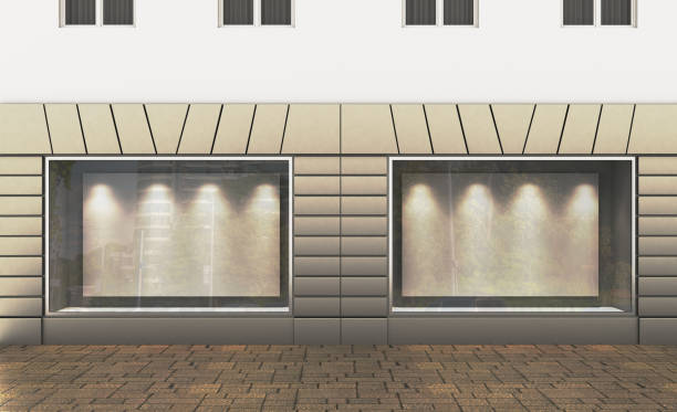 istock Shop in the old house. 3d rendering. Blank plate 877129220