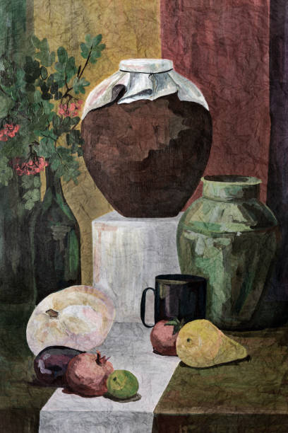 istock Old picture. Village exposition of kitchen table. 877132840