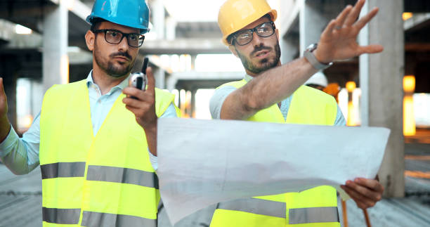 istock Group of engineering team had meeting at working site 877136370