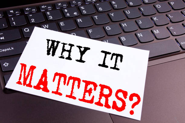 istock Writing Question Why It Matters text made in office close-up on laptop computer keyboard. Business concept for Motivation Goal Achievement Workshop on the black background with copy space 877144052