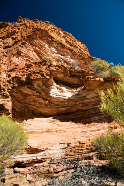 istock Orange desert rock against blue sky 877145044