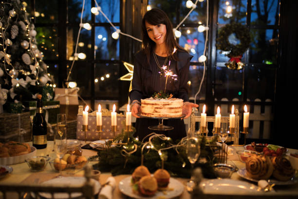 istock Expecting friends on Christmas dinner 877177838