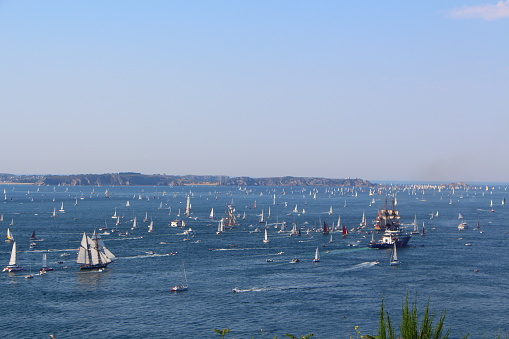 Natural harbor of Brest in Brittany