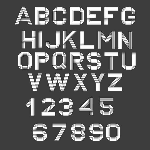 istock Vector linear font. 80 s retro alphabet font. Simple and minimalist alphabet in mono line style. Vector illustration 10 877184168