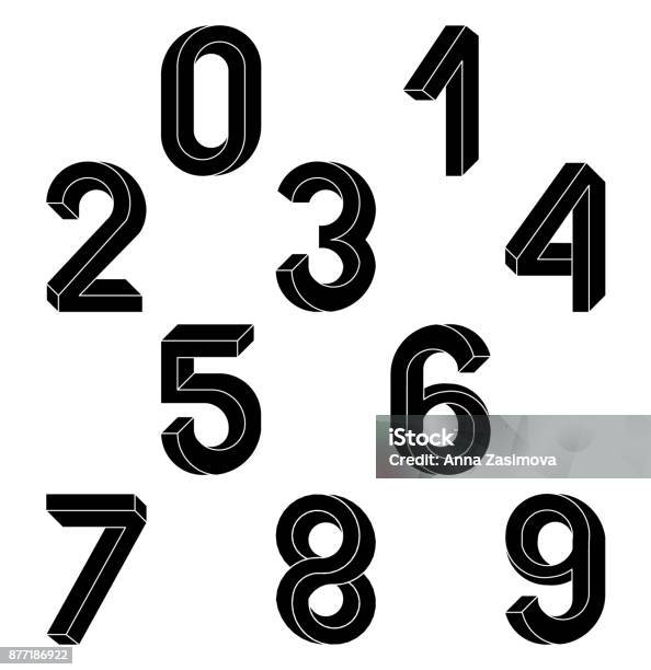 Impossible Geometry Numbers Impossible Shape Font Low Poly 3d ...