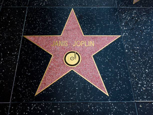 Janis Joplin's Star, Hollywood Walk of Fame - August 11th, 2017 - Hollywood Boulevard, Los Angeles, California, CA, USA stock photo