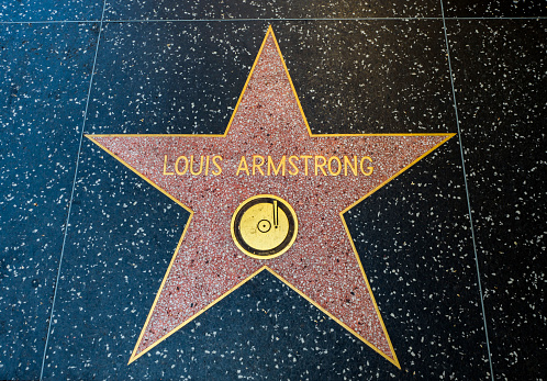 Louis Armstrong's Star, Hollywood Walk of Fame - August 11th, 2017 - Hollywood Boulevard, Los Angeles, California, CA, USA