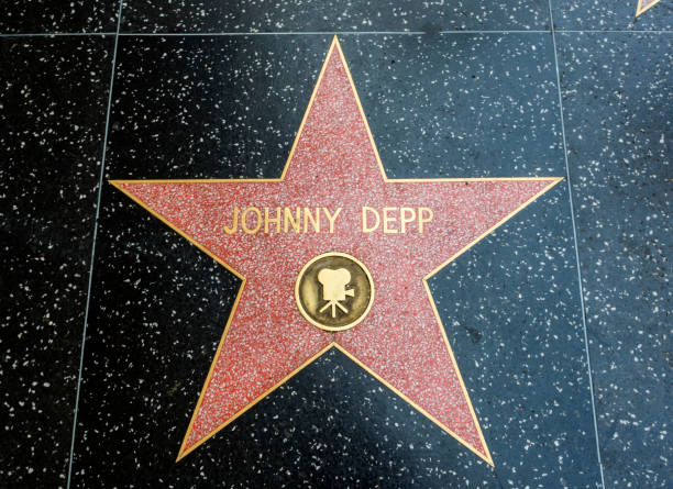 Johnny Deep's Star, Hollywood Walk of Fame - August 11th, 2017 - Hollywood Boulevard, Los Angeles, California, CA, USA stock photo