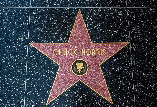 Chuck Norris's Star, Hollywood Walk of Fame - August 11th, 2017 - Hollywood Boulevard, Los Angeles, California, CA, USA