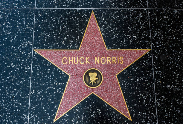Chuck Norris's Star, Hollywood Walk of Fame - August 11th, 2017 - Hollywood Boulevard, Los Angeles, California, CA, USA stock photo