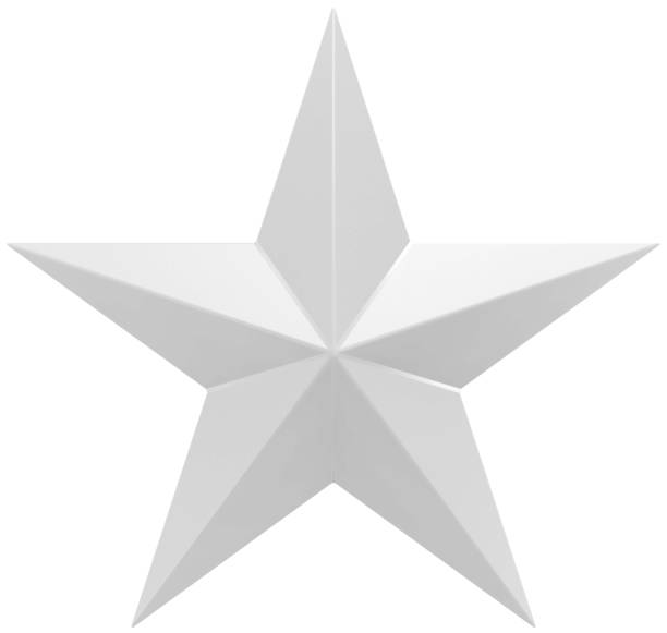 istock Christmas Star white - 5 point star - isolated on white 877209290