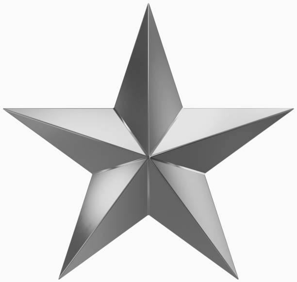 istock Christmas Star metal - 5 point star - isolated on white 877211488