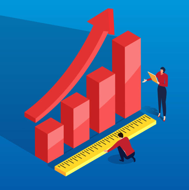 ilustrações de stock, clip art, desenhos animados e ícones de data graph measurement - tape measure measuring length vector