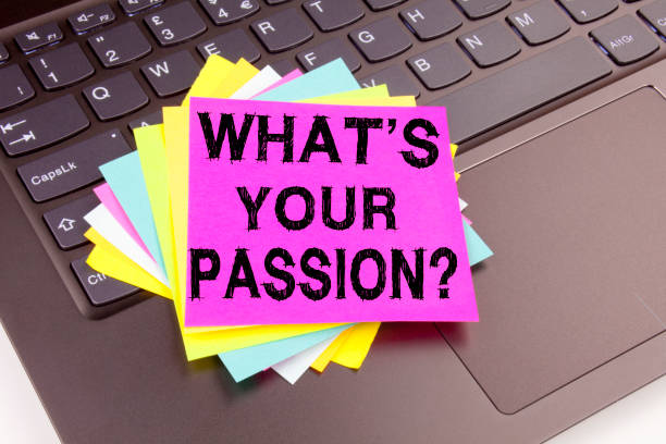 istock Writing Question What Is Your Passion text made in office close-up on laptop computer keyboard. Business concept for Goal Motivation Plan Workshop on the black background with copy space 877226534