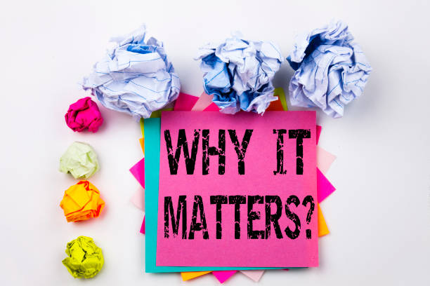 istock Writing text showing Question Why It Matters written on sticky note in office with screw paper balls. Business concept for Motivation Goal Achievement on the white isolated background. 877227560