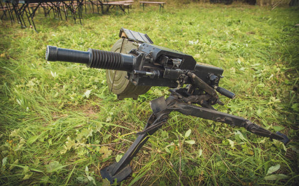 istock Antiarmor weapon grenade launcher on ground 877232450