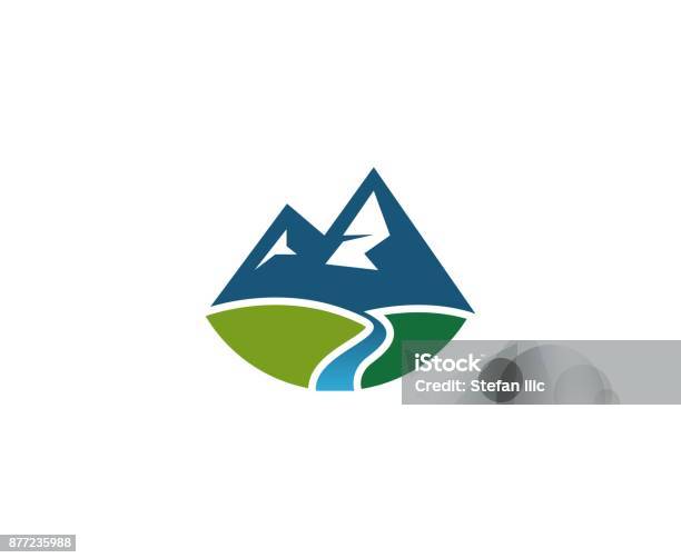 Mountain Icon Stock Illustration - Download Image Now - Logo, Mountain, River