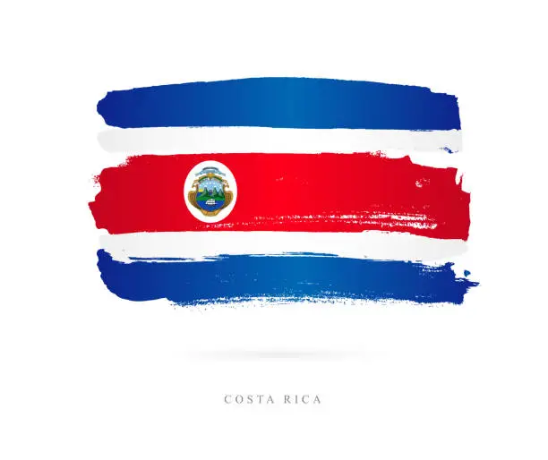 Vector illustration of Flag of Costa Rica. Vector illustration