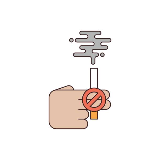 ilustrações, clipart, desenhos animados e ícones de não se pode fumar e anti tabaco conceito plana design - ideas tobacco product addiction anti smoking