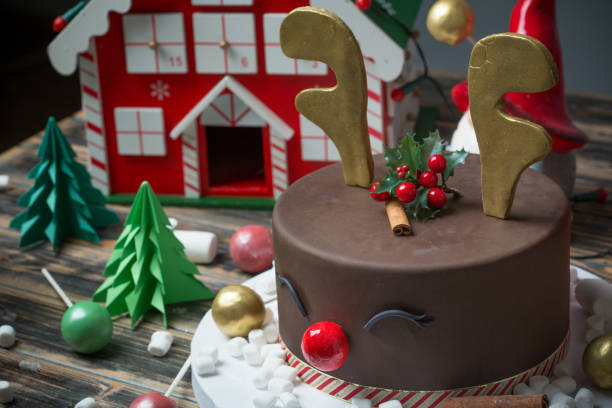 istock Christmas decoration on wooden table 877247054