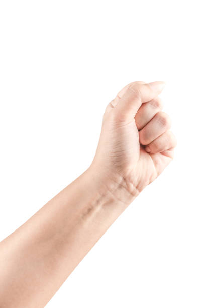 istock Close up Hand and arm  on white  background. 877254402