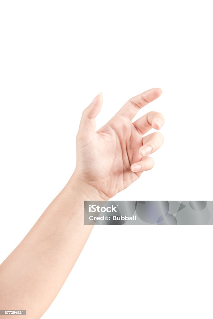 Chiudi la mano e il braccio su sfondo bianco. - Foto stock royalty-free di Mano