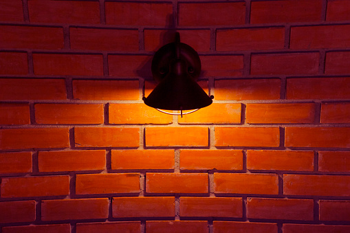 lamp of light on wall for background.