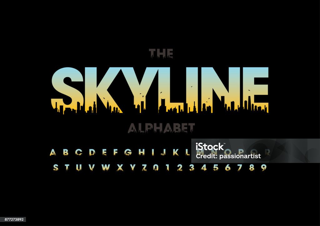 Skyline Letters Skyline Alphabet Stock Illustration - Download Image Now - Typescript ...