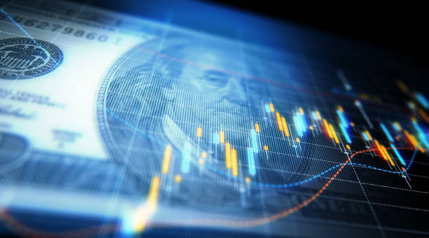 istock Financial Data Analysis Graph Over One Hundred American Dollar Bill 877278034