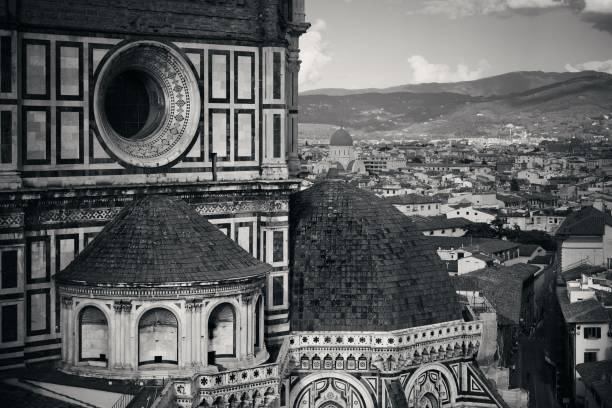 istock Duomo Santa Maria Del Fiore closeup BW 877278080