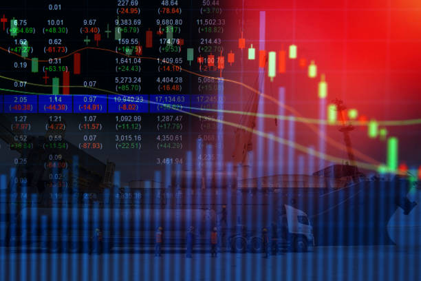 istock Stock exchange concept,container ship in import export and business logistic 877278476