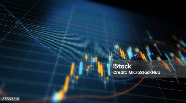 Financial And Technical Data Analysis Graph Showing Search Findings Stock Photo - Download Image Now