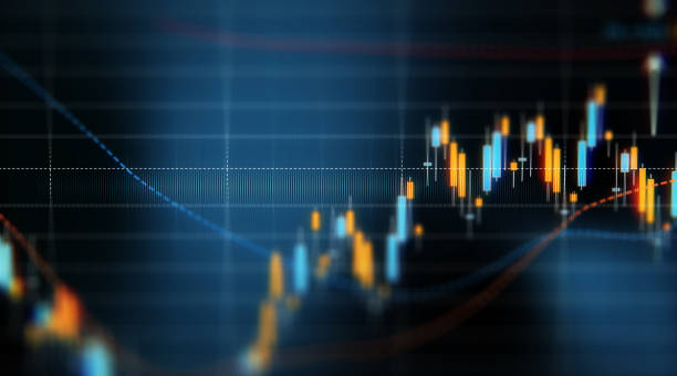 grafico dell'analisi dei dati finanziari e tecnici che mostra i risultati della ricerca - chart stock market finance graph foto e immagini stock