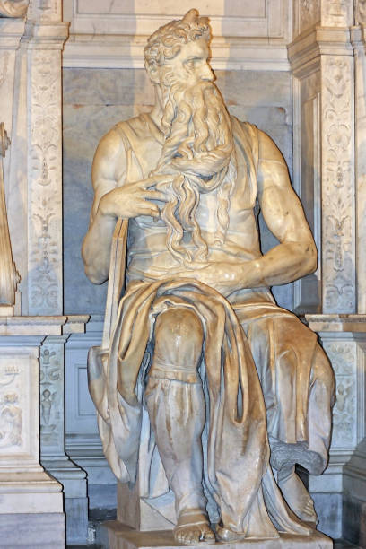 moïse de michel-ange, partie de la tombe du pape julius ii à san pietro in vincoli, rome - pope julius ii photos et images de collection