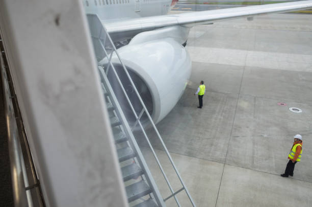 The airplane has been assembled by various things.