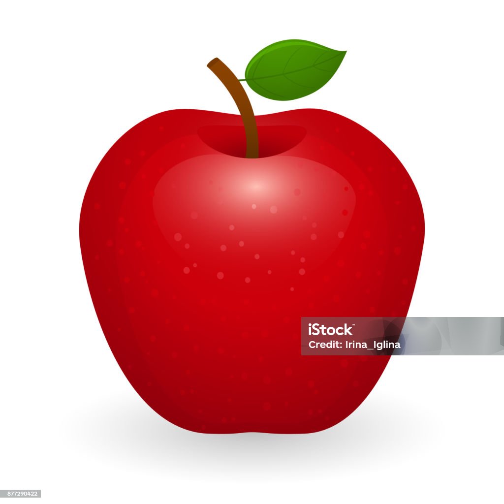Red Apple aislada - arte vectorial de Manzana libre de derechos