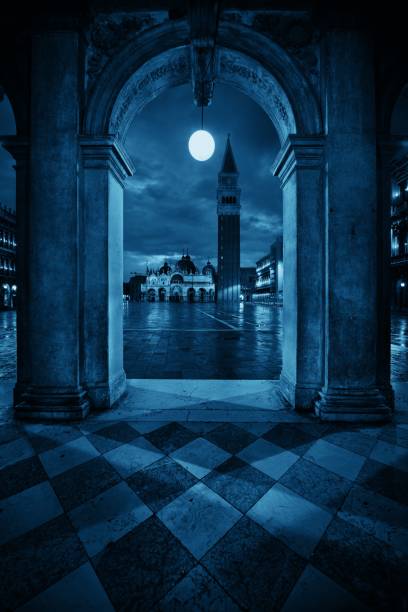 istock Piazza San Marco hallway night view 877294102