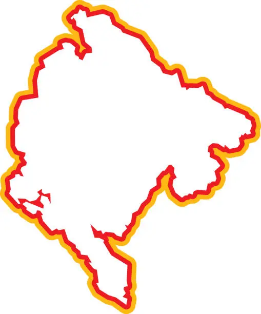 Vector illustration of Montenegro Outline