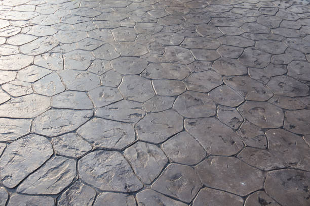 istock Stone pavement floor in perspective 877297260