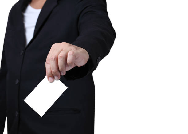 istock Businessman  holding blank notes , isolated on white background 877304264
