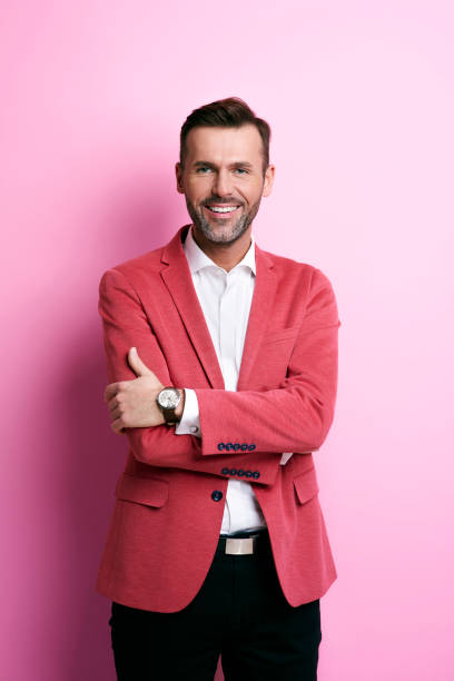 istock Front view of man at studio shot 877315468