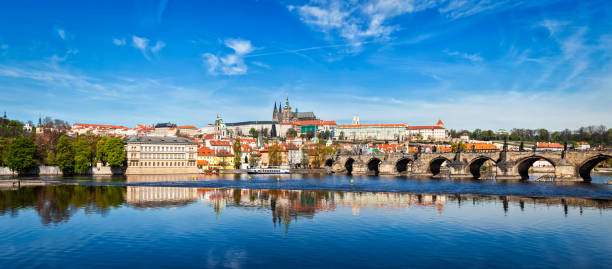 istock Charles bridge over Vltava river and Gradchany Prague Castle a 877316112