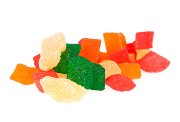 istock Group of candied fruit on a white background 877317096
