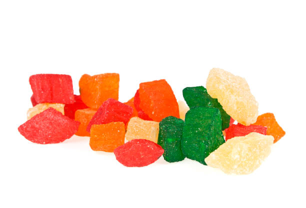 istock Group of candied fruit on a white background 877317116