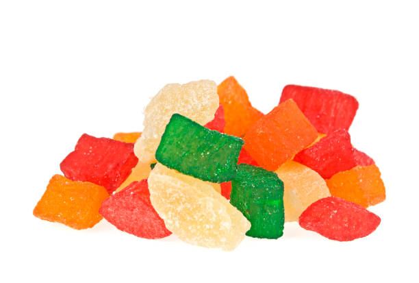 istock Group of candied fruit on a white background 877317136