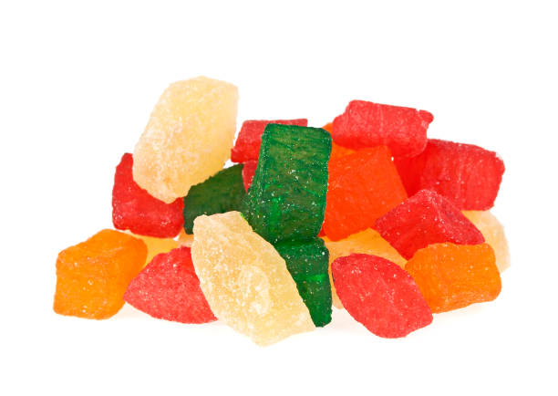 istock Group of candied fruit on a white background 877317138