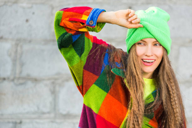 istock Funny winter or autumn woman 877320986