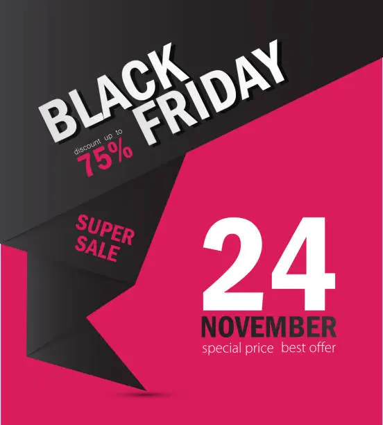 Vector illustration of Black Friday Super Sale.